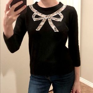 Forever 21 Black and White Bow Sweater